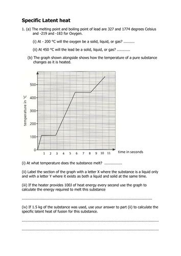 specific latent heat worksheet answers
